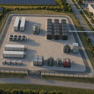 Aerial view of the planned ARD integrated energy hub, Hungary